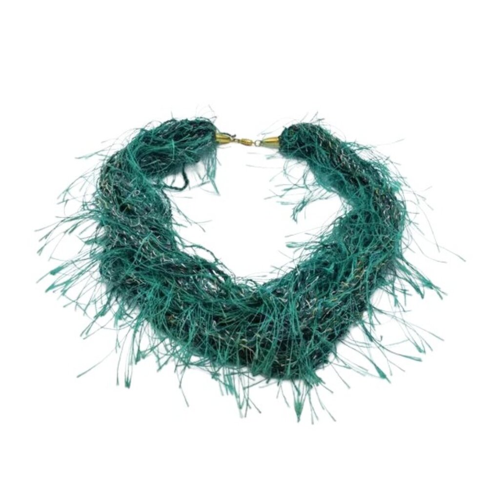 Fringe Necklace Boho Chic Teal